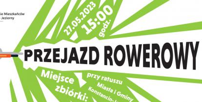 Grafika wektorowa. Plakat promujący przejazd rowerowy. Informacje z plakatu znajdują się w artykule.